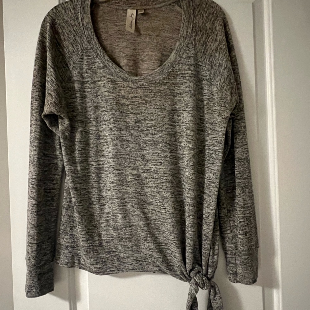 Gray Long Sleeve Knit Top